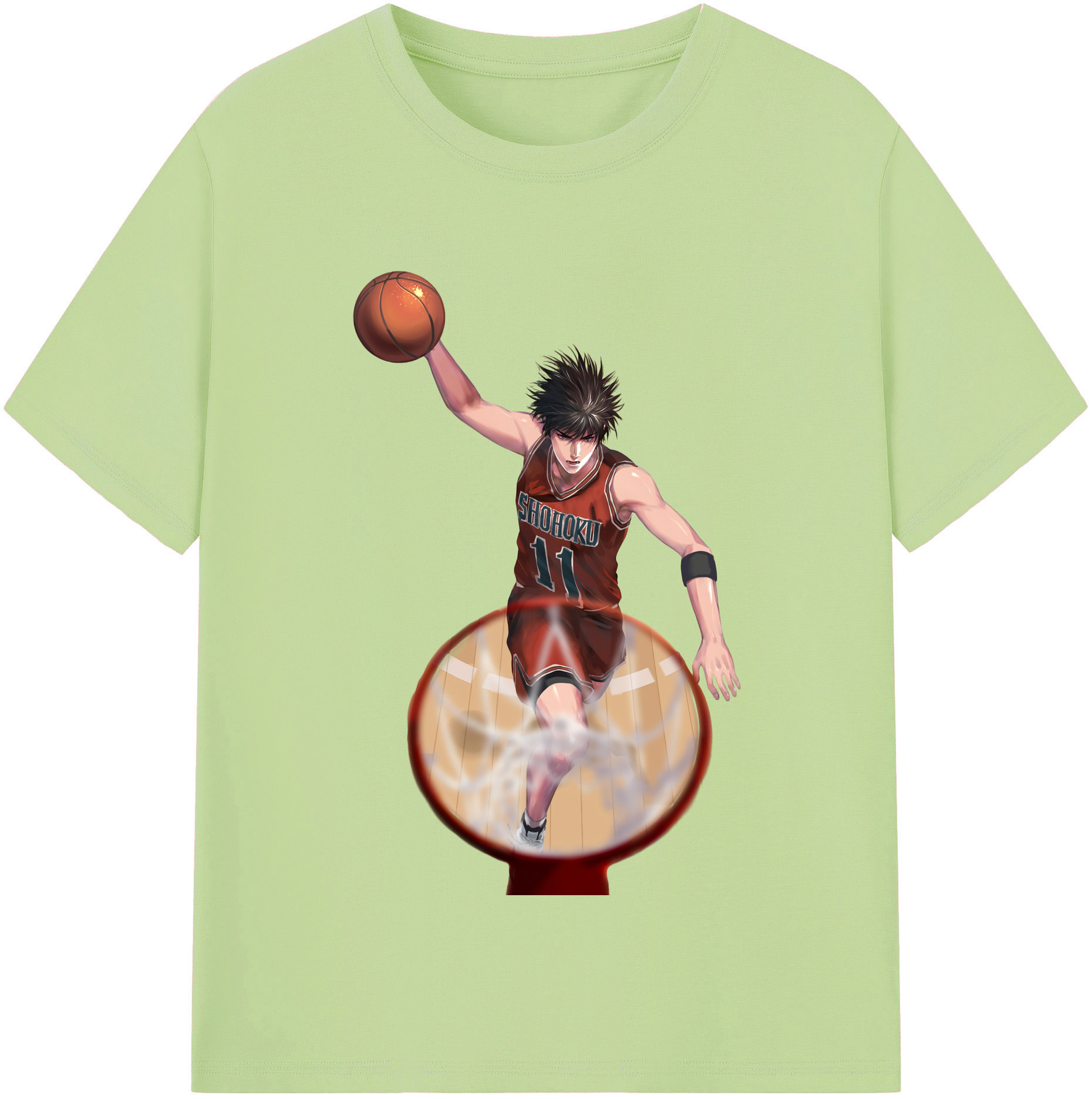SLAM DUNK／スラムダンク 綿100％半袖Tシャツ（フロントプリント）